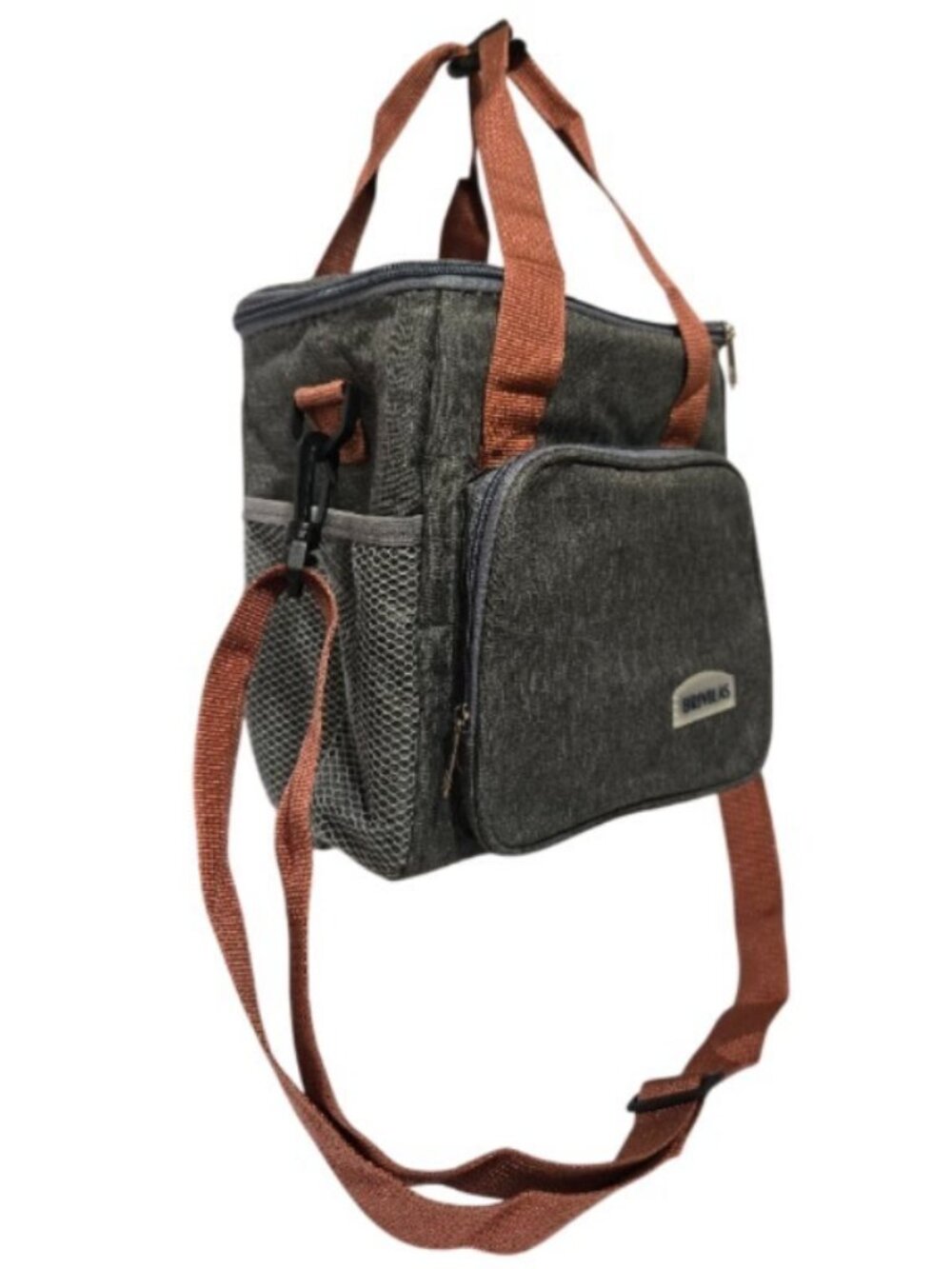 Insulated Lunch Bag Grey Thermal Cooler Tote Picnic Box w/ Shoulder Strap NEW